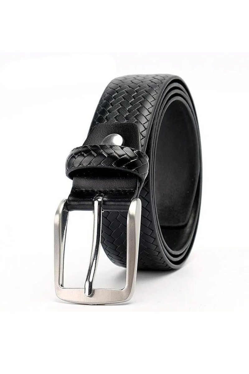 Genuine Leather Plaid Belts for Men Casual Black Belt Designer Luxury Male Strap Business Belt