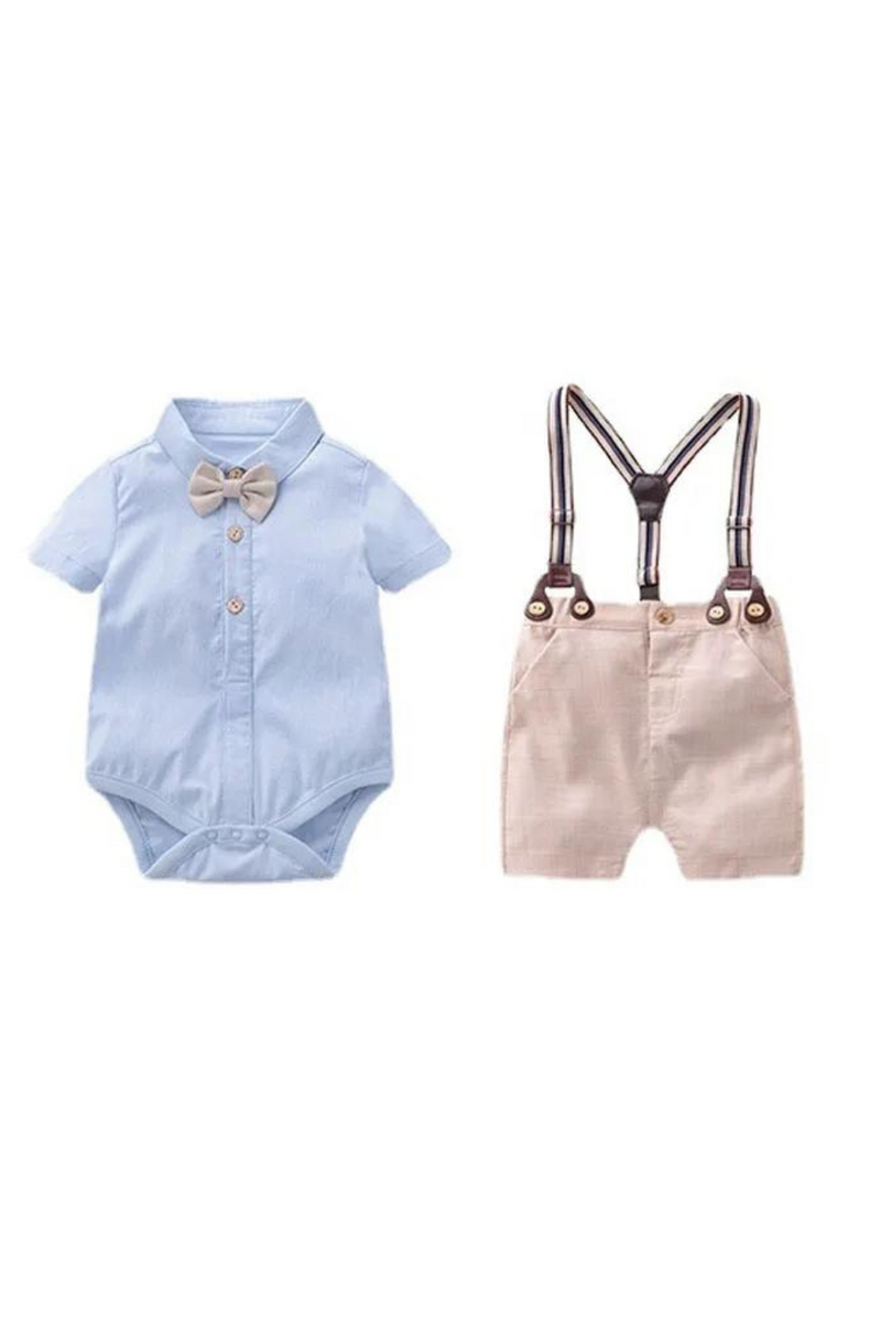 Newborn Gentleman Boys Suit Birthday Party Wedding Costume Outfit Baby Formal Short Pants