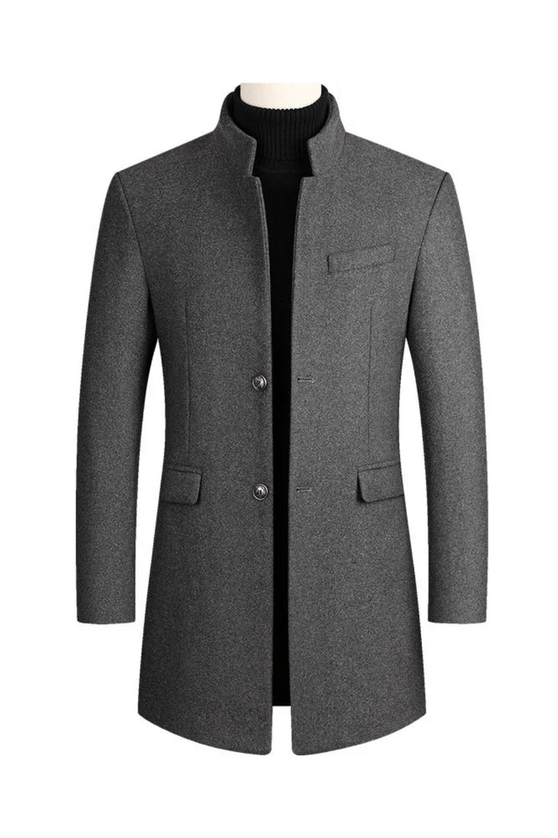 Autumn And Winter Men Woolen Coat Medium And Long Windbreaker Plus Cotton Thickened Men's Coat