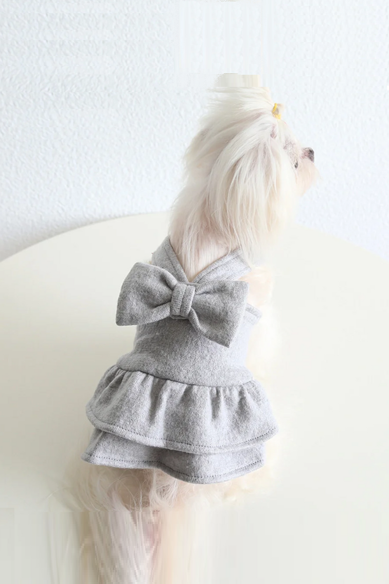 Autumn Winter Pet Clothes with Sheep Plush Strap Skirt Maltese Cat Dog Clothing