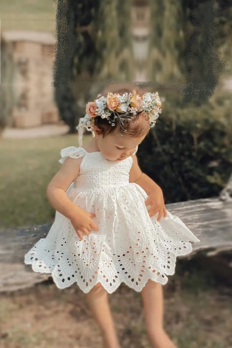 Flower girl dress for Baby Bridesmaid Beach Boho Wedding outfit Summer