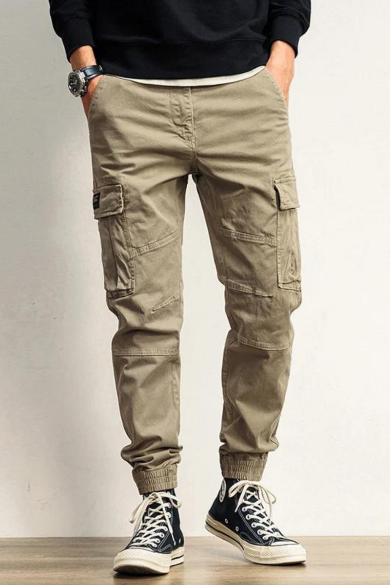 Designer Men Jeans Big Pocket Casual Cargo Pants Men Army Green Black Wide Leg Trousers