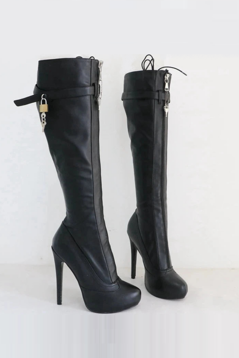 High Boots For Women Platform Fetish Buckles Strap Shoes Ladies High Heels