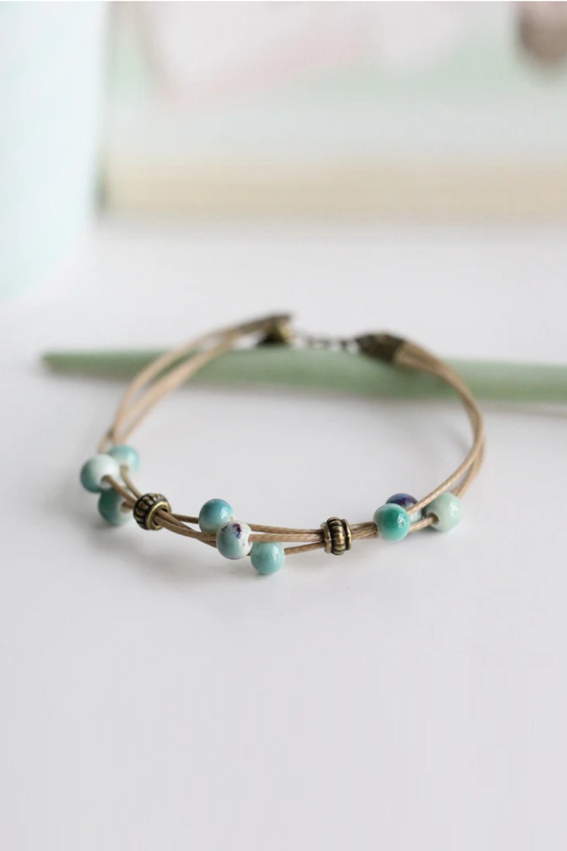 Delicate Hand-Woven Ceramic Beads Bracelet Originality Bracelet