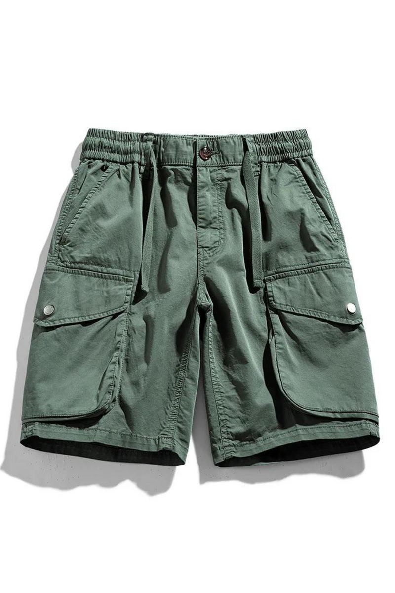 Men Summer Cotton Army Tactical Cargo Shorts Green Multi-pocket Casual Short Pants Loose Military Shorts Men