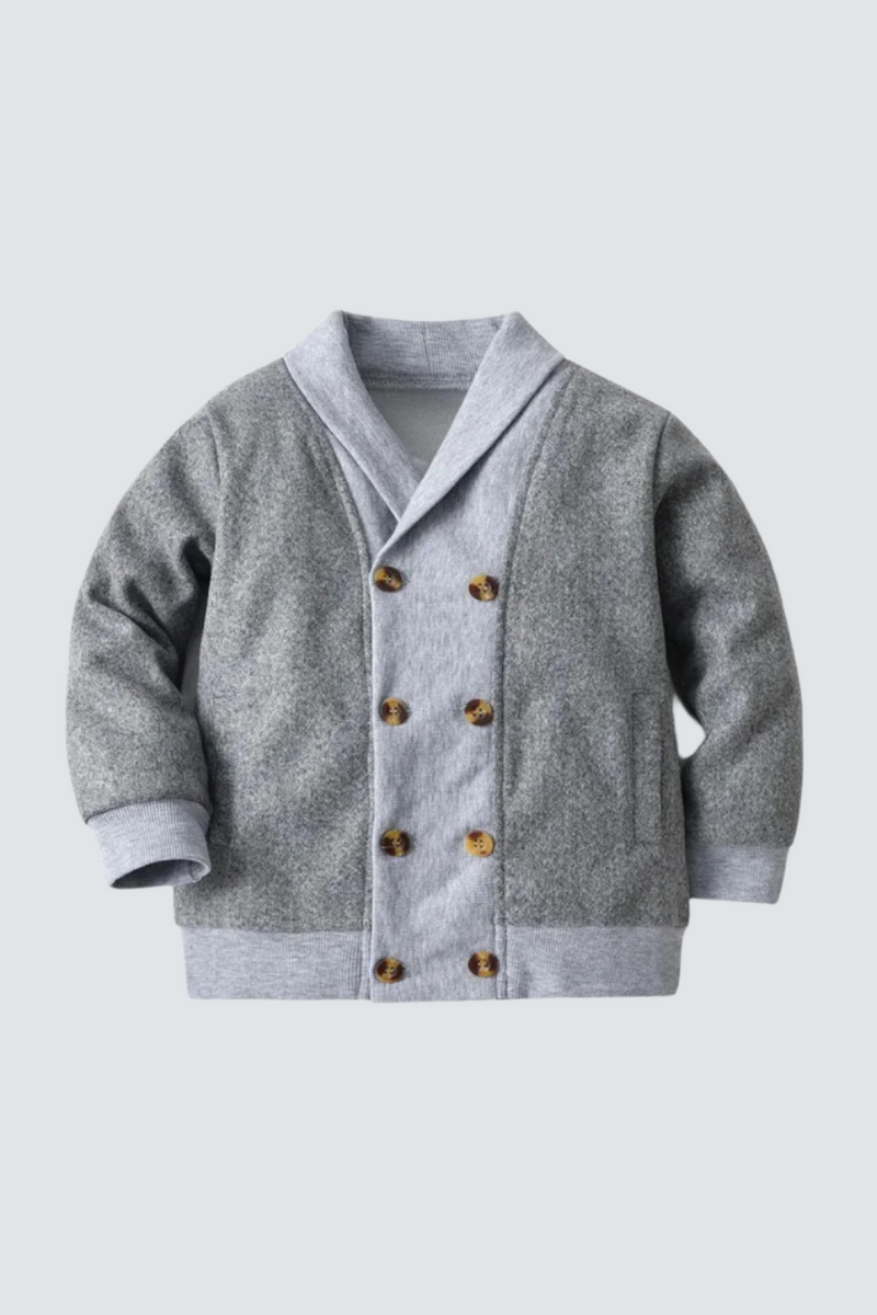 Woolen Jacket Solid Color Warm Infant Toddle Child Coat Double Breasted Spring Autumn Baby Outwear Clothes