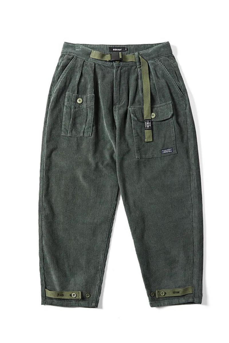 Spring Autumn Corduroy Overalls Men Casual Baggy Cargo Pants Streetwear Harem Trousers Clothing