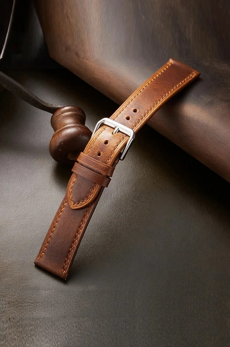 Retro Genuine Leather Strap Discoloration Leather Watchband 18/19/20/21/22mm  Watch Band