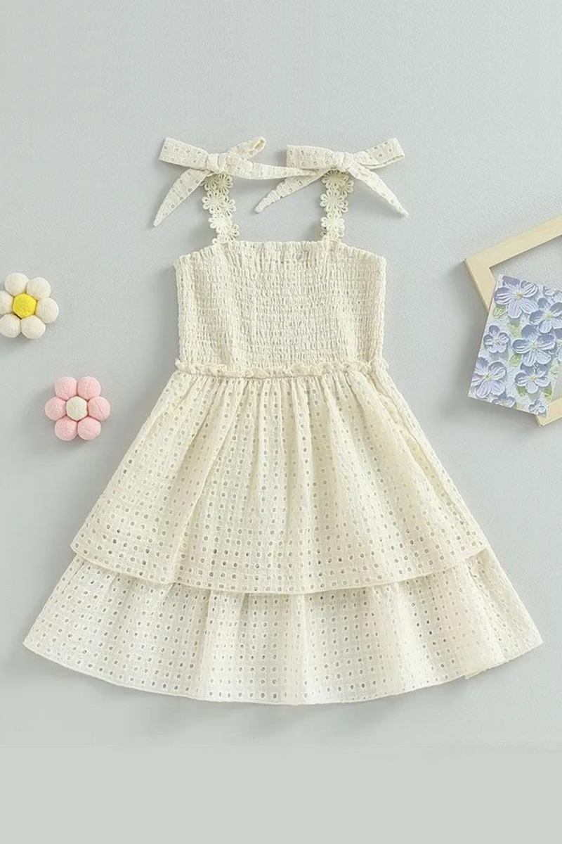 Kids Toddler Girl Summer Dress Sleeveless Bow Ruffle Dresses For Girls Children Clothing