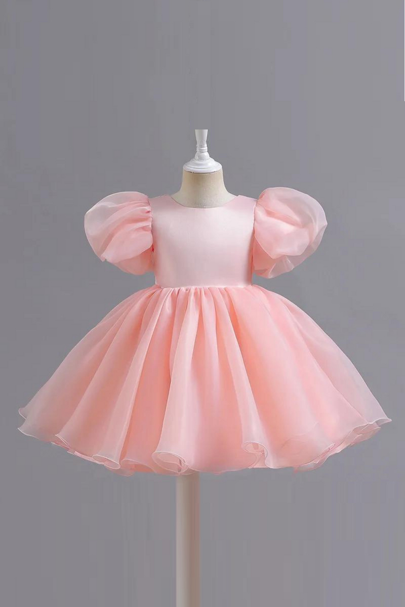 Elegant flower girl pink Cute dress birthday party Short Evening Gown