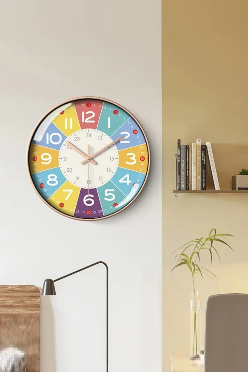 Wall Clock Cartoon Silent Clock Early Education Management Time Home Wall Clock