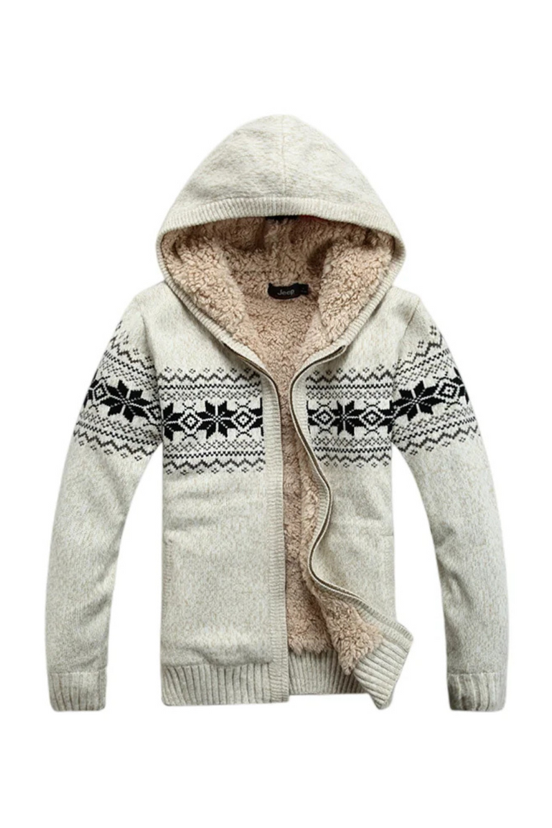 Hooded Winter Sweater Fleece Wool Men Cardigan outwear Coats Knitted Sweater