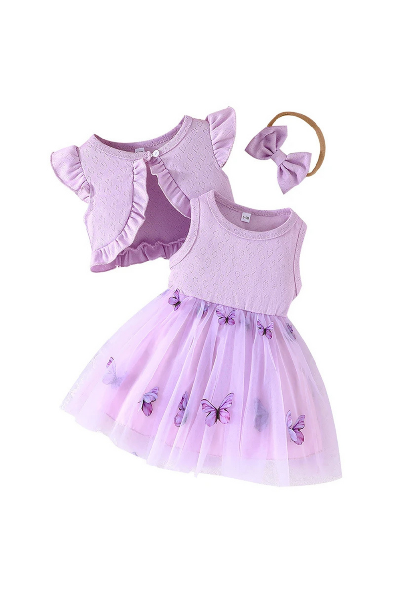 Summer Set Infant Girl Clothes Newborn Butterfly Dress Baby Clothing