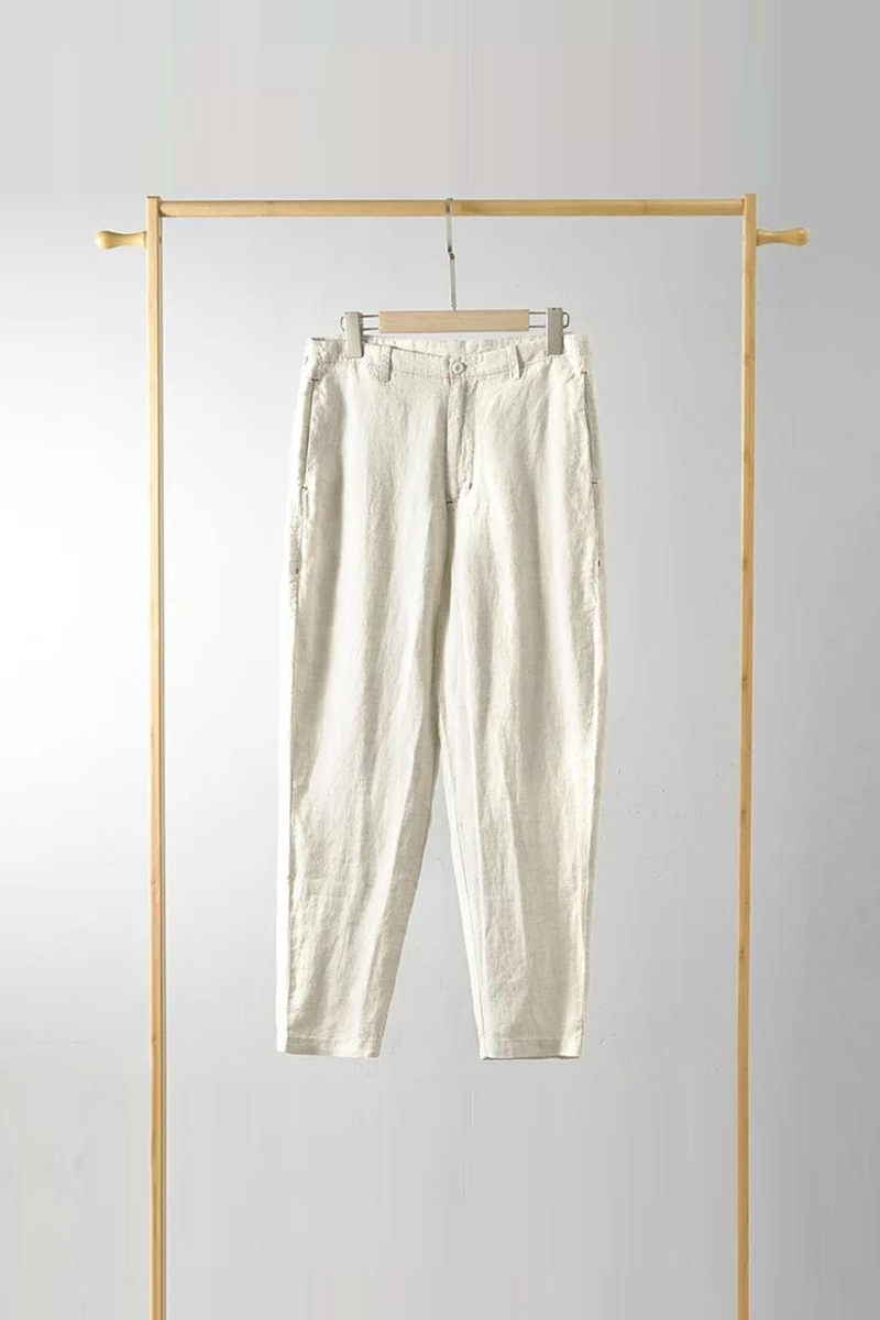 Spring and Summer Linen Pants Casual Men Retro Loose Breathable