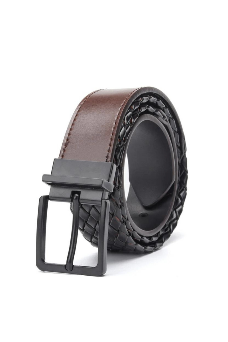 Leather Belt Designer Men Reversible Knitted Belts Germany Bonded Leather Braided Strap