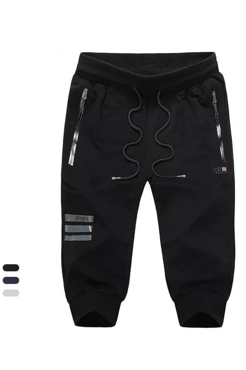 Men's Length Pants Solid Casual Stretch Cropped Pants Men Jogging Pants