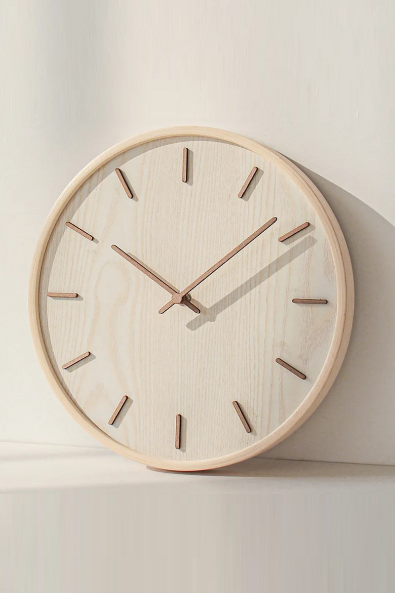 Household mute wall clock living room bedroom simple modern wall watch wooden