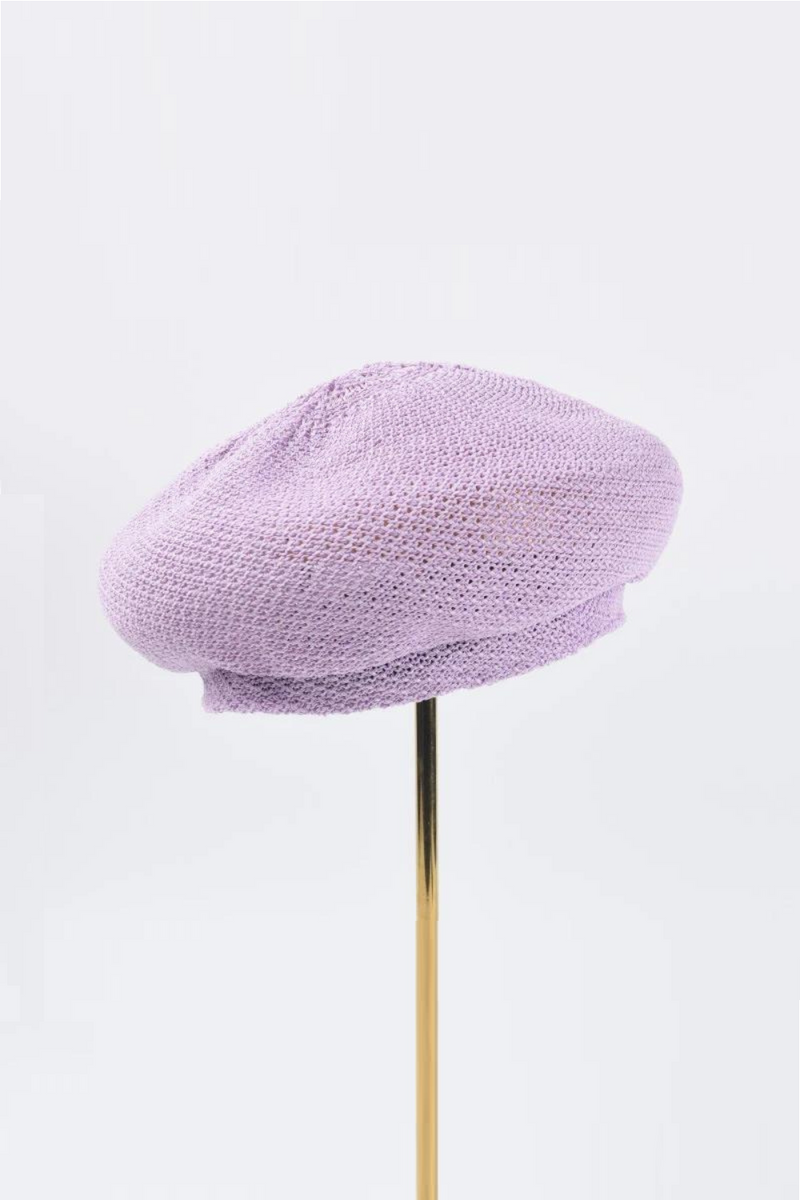 Women's Breathable Knit Beret Pure and Simple Ice-Linen Painter Hat Adjustable Berets
