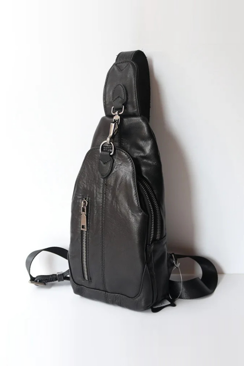 Leather Chest Bag Messenger Bag Men's Backpack Top Layer Leather