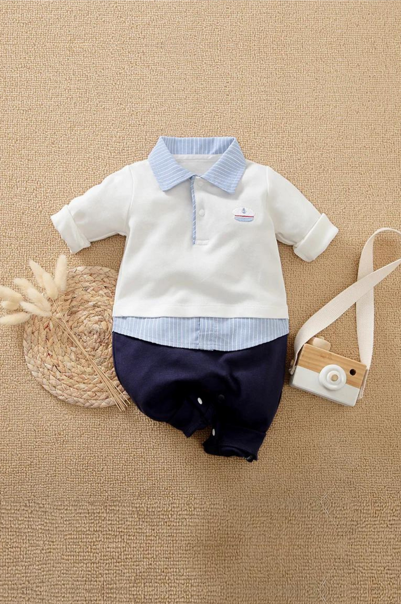 Spring and Autumn Gentleman Baby Boys Outfit Infant Toddler Costume Romper Jumpsuit