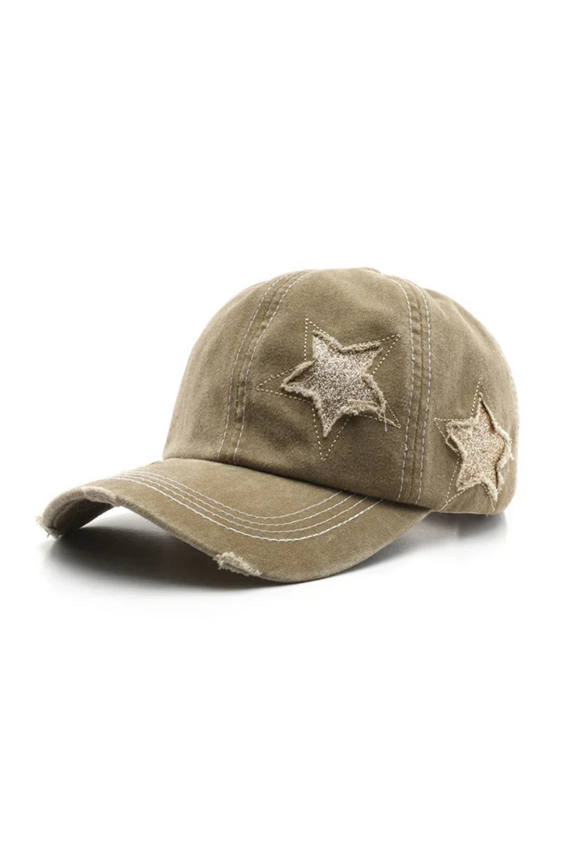 Baseball Cap Women Denim Adjustable Retro Star Design Hat Spring Ladies