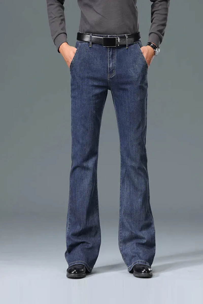 Autumn And Winter Men's Flared Jeans High-End Loose And Comfortable Casual Pants