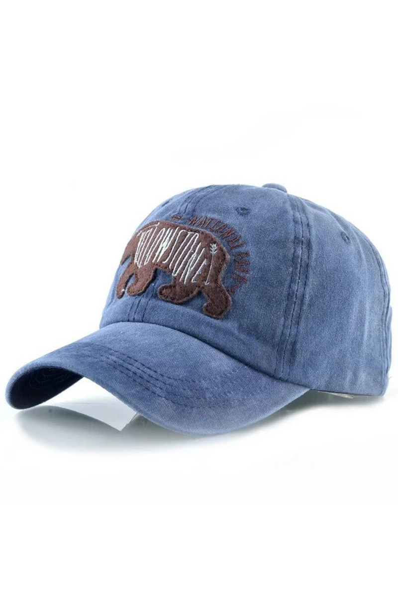 Patch bear pattern Baseball Caps men Washed denim cotton snapback cap women Sun visor hat trucker bone Unisex