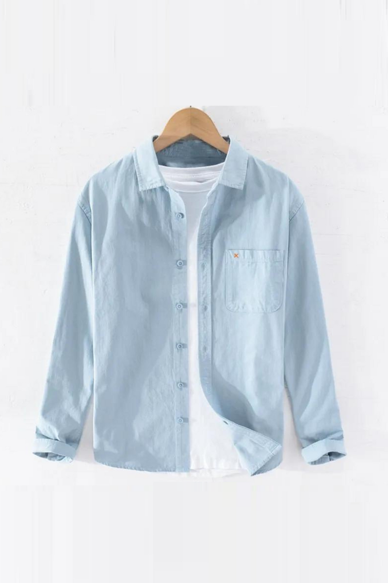 Autumn Spring Men Cotton Button Comfortable Button Down Social Dress Shirts