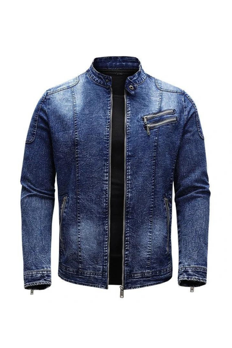 Fleece Denim Jacket Men Streetwear Motorcycle Biker Coats Slim fit Jackets Male Clothes