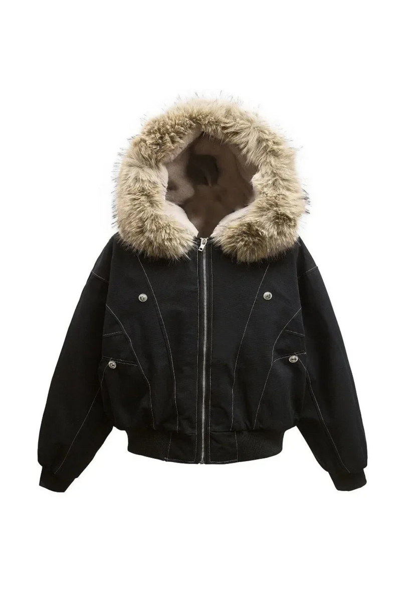 Fur Collar Hooded Puffer Coat Luxury Padded Jacket Tops Men Clohting