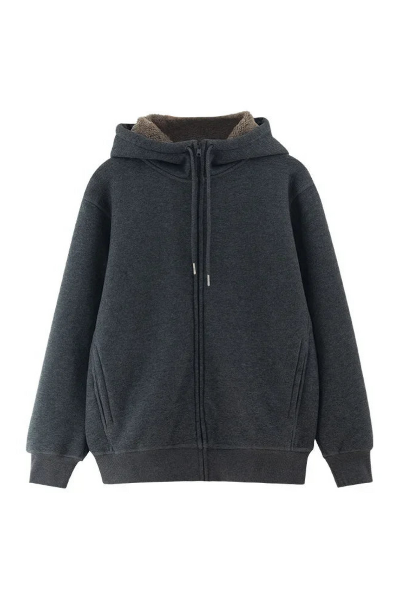 Cashmere Imitation Coat Men Winter Thicken Fleece Warm Hood Cotton Sweatshirt