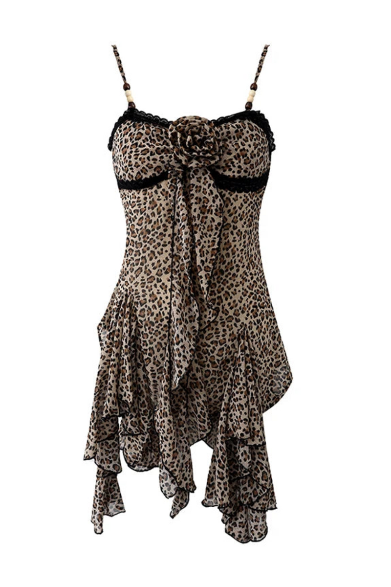 Summer Women Leopard Streetwear Coquette Halter Top Crop Top