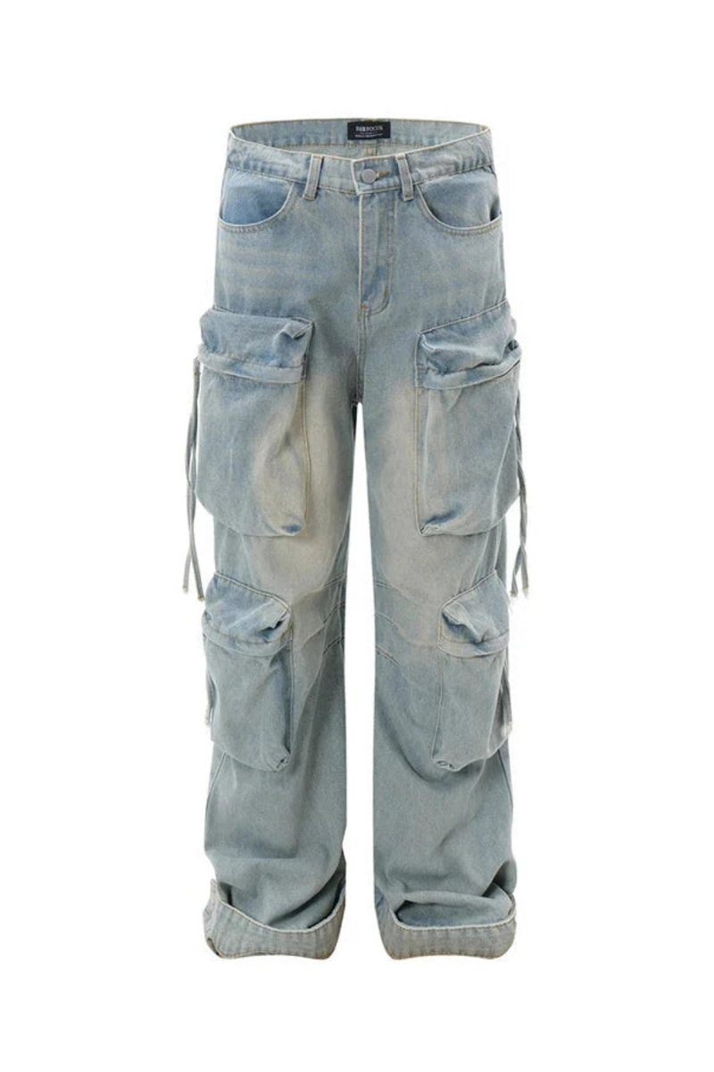 Jeans Men Cargo Denim Pants Retro Straight Loose Jean Pants Men Clothing