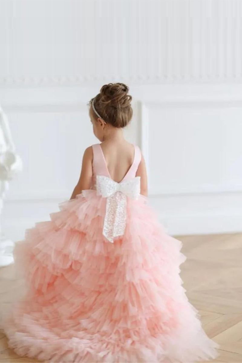 Puffy Flower Girl Dress for Wedding Princess Pageant Gown Birthday Dresses Kid Size