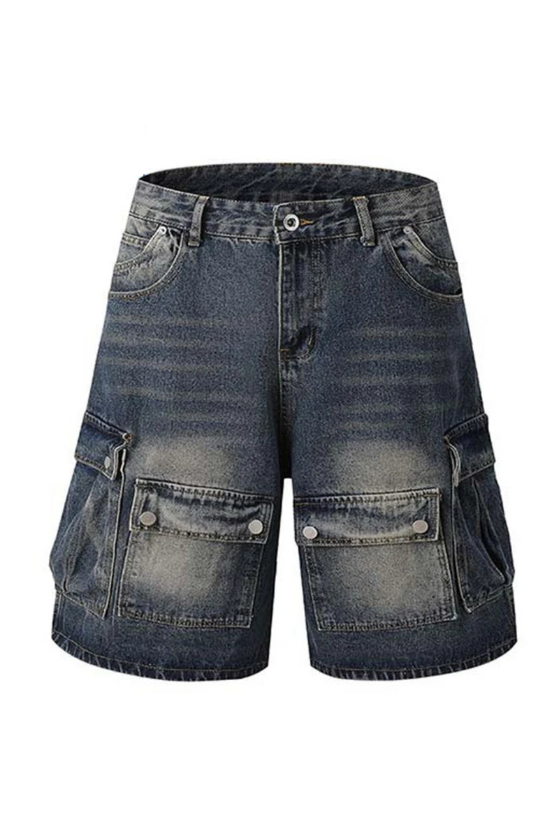 Shorts for Men Summer Streetwear Hip Hop Cargo Denim Short Pants Retro Shorts