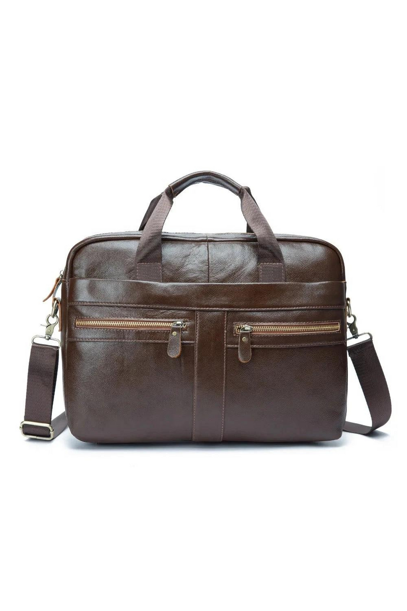 Men Leather Retro Travel Briefcase Business 15.6" Laptop Case Design Messenger Bag