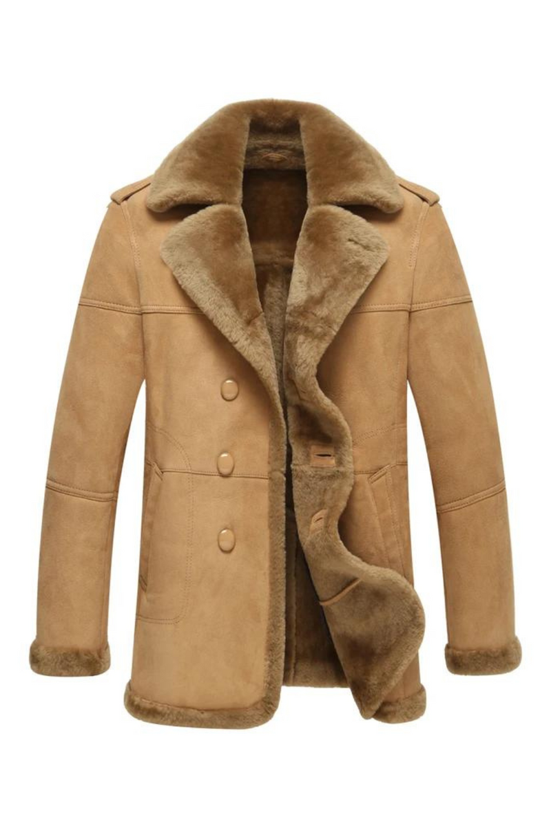 Leather Jacket Men Shearling Fur Coat Men's Casual Leather Outerwear Flight Jacket