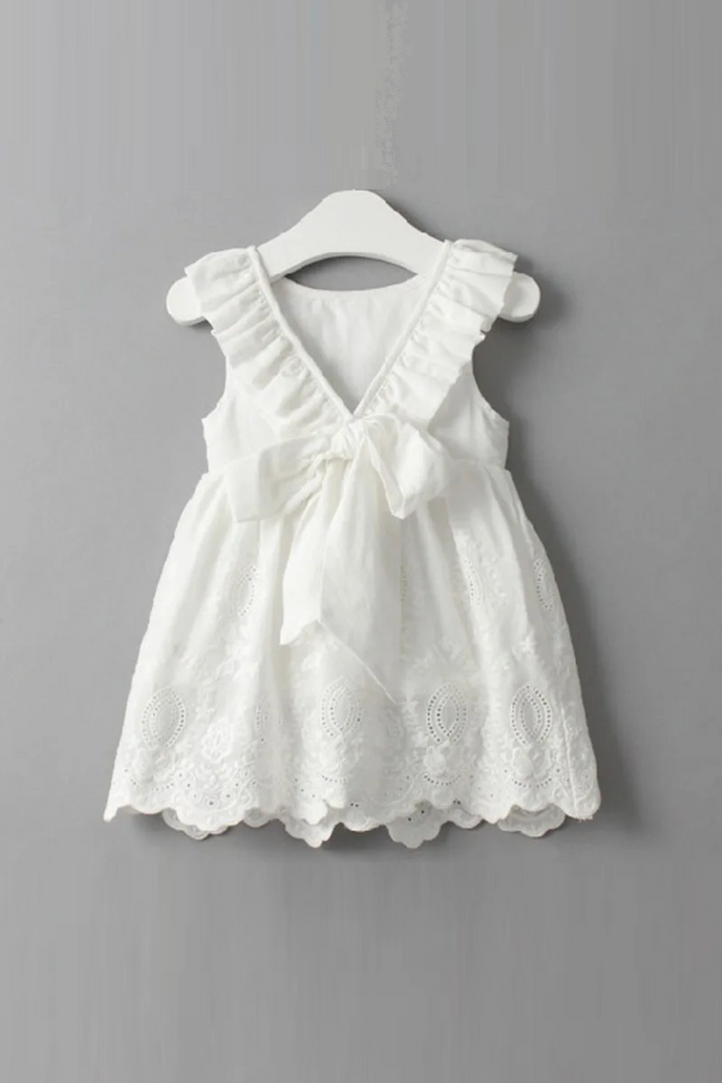 Summer Children Clothes Kids Casual White Baby Girl Backless Dresses