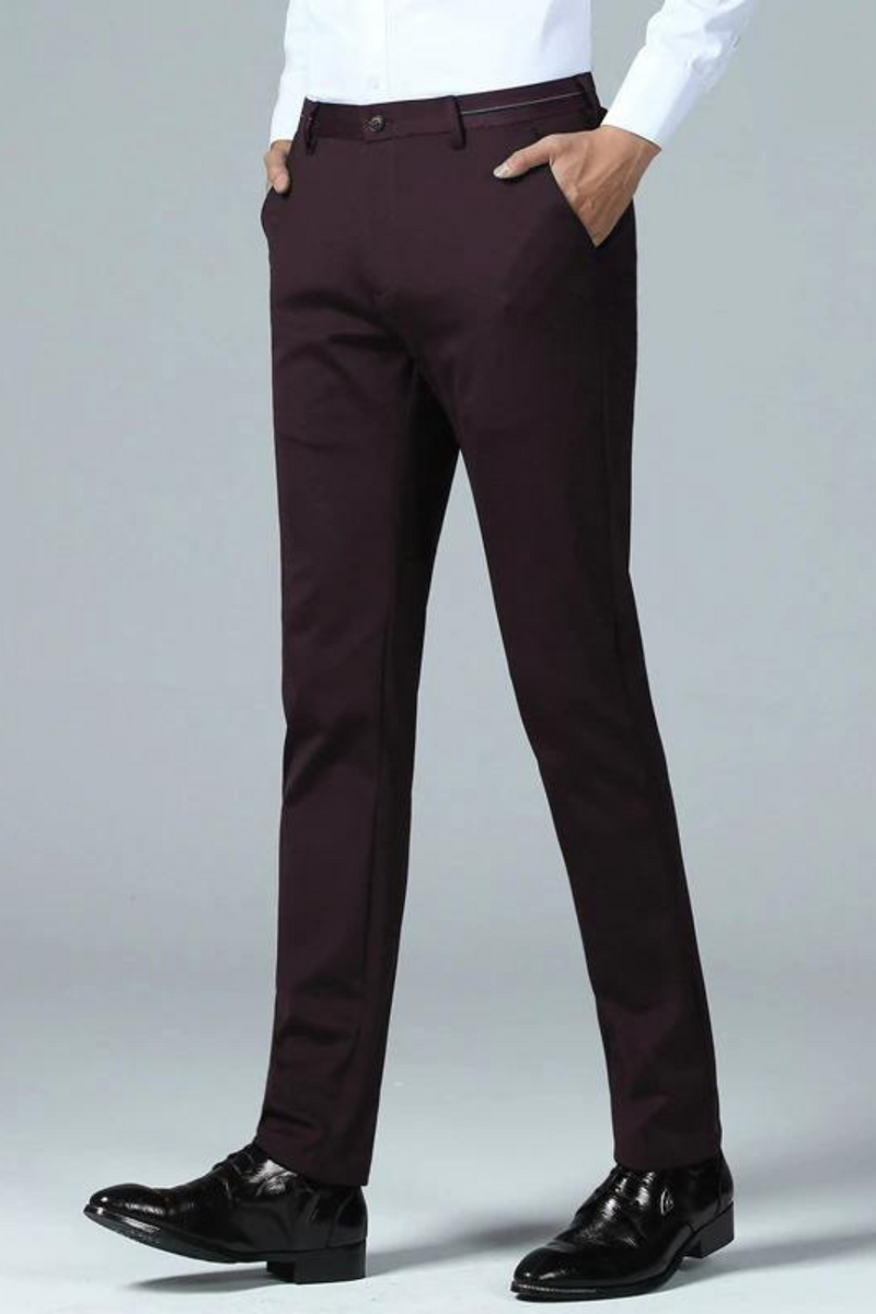 Pants Men Casual Slim Fit Dress Pants Classic Straight Trousers