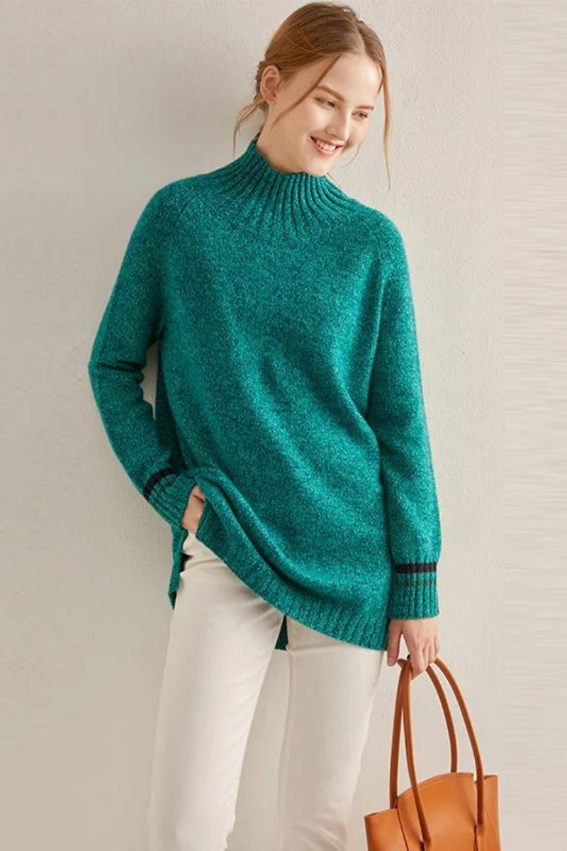 Cashmere turtleneck oversize long Women pullovers winter warm Sweater