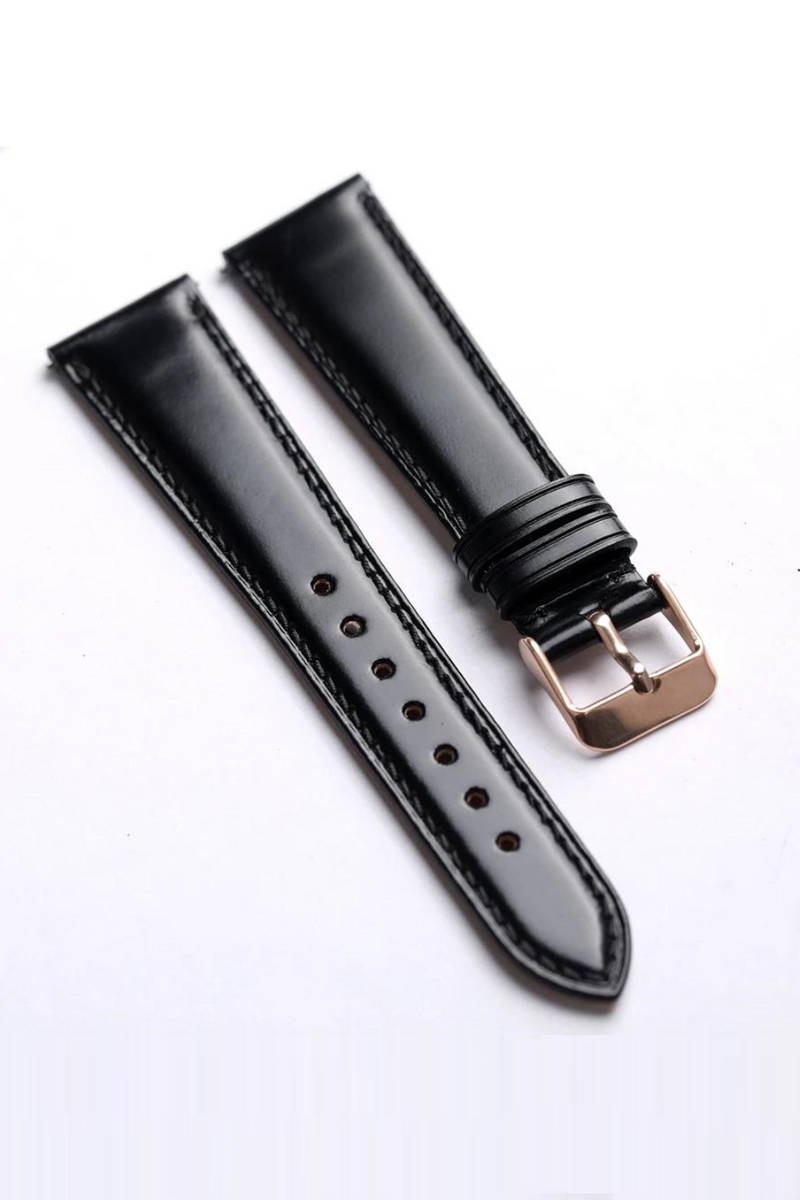 Leather Strap Quick Release Soft Black 18 20 22MM Classic Men's Strap with Vintage Style Bracelet