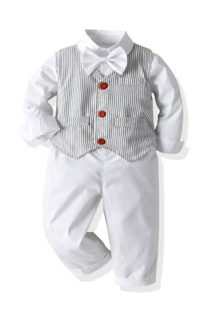 Wedding Birthday Party Clothes Christmas Children Shirt Overalls Suit Boy Gentleman Romper Baby Boys Jumpsuits Kids Clothing Set