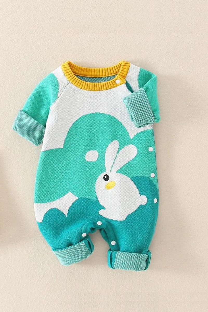 Autumn And Winter Baby Clothes Romper Bodysuit For Boys And Girls Pure Cotton Knitting Climbing Clothes