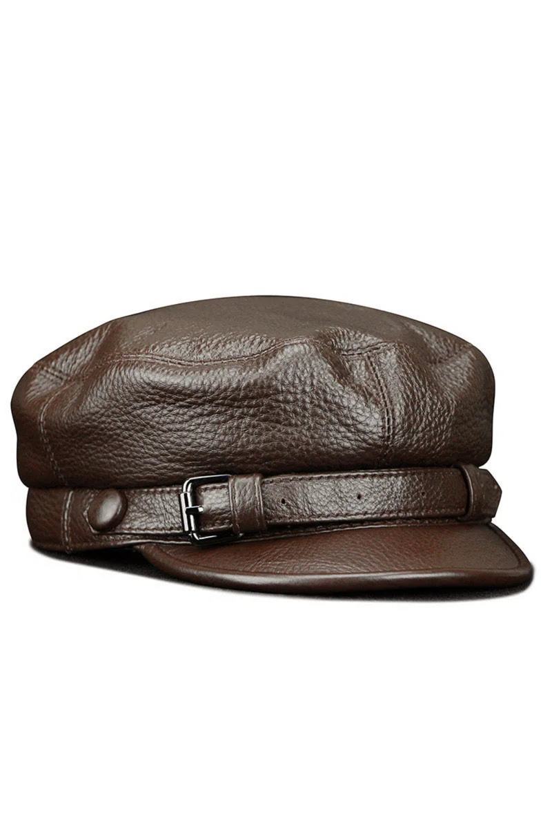 Autumn Leather Retro Visor Hat For Men Cap Street Soft Touch Bucket Women Hat