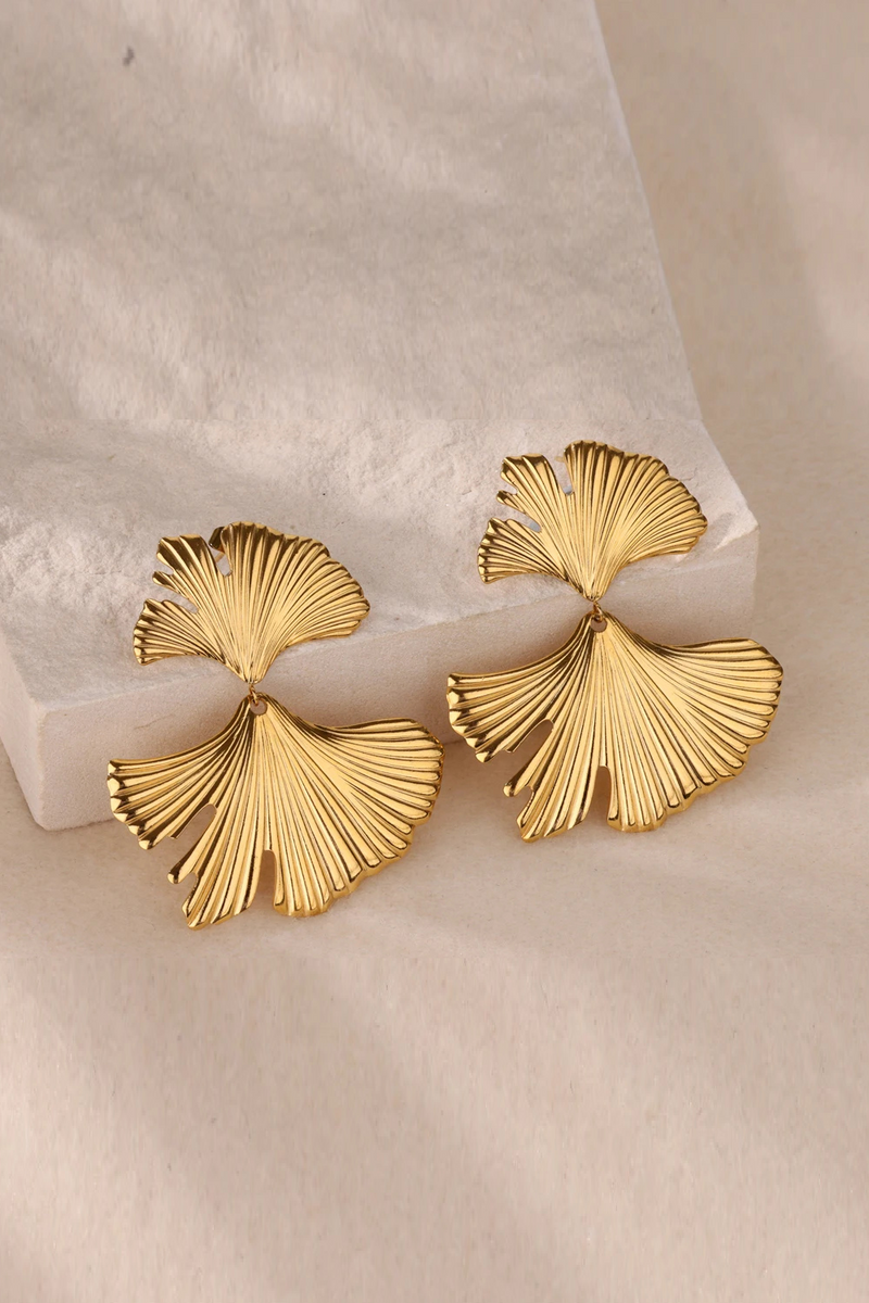 Stainless Steel Leaf Earrings For Women Stud Earring Female Fashion Wedding Ear Jewelry Gift