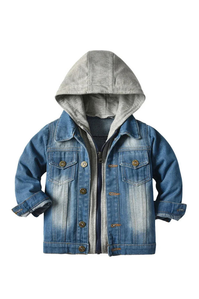 Spring Autumn Kids Jackets for Girls Hooded Baby Girl Denim Jacket Children Clothing Boys Coats