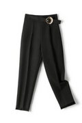 Women pants spring autumn casual with belt ankle-length pants for women