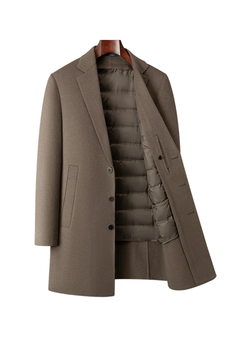 Autumn and Winter Wool Coat Men Outdoor Casual Wool Detachable Down Jacket