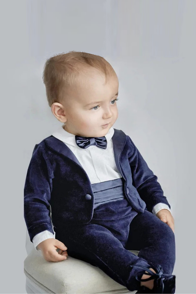 Newborn Baby Boy Velvet Suit Romper Formal Luxury Jumpsuit Infant Toddler Wedding Outfit