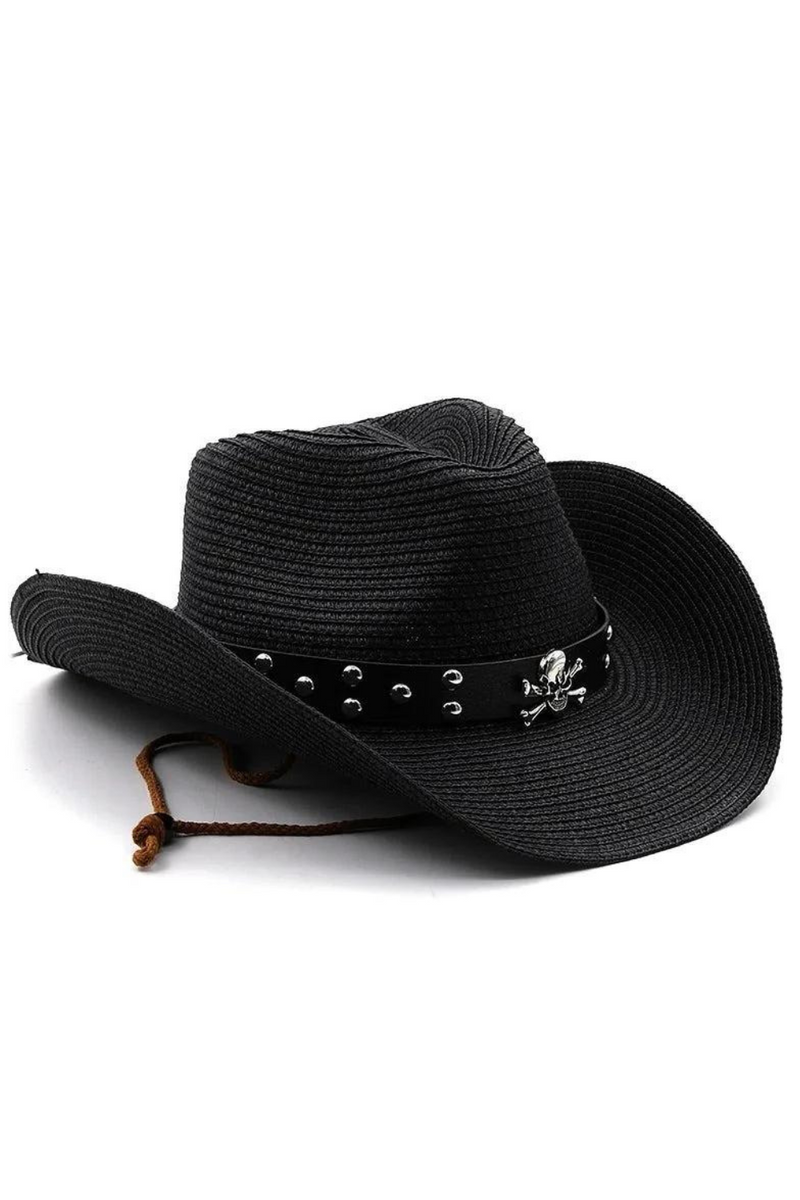 Punk Men Western Hat Summer Straw Beach Hats Panama